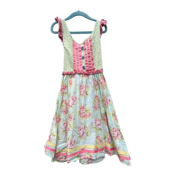Matilda Jane mint Floral heat wave a line dress size 8 cottagecore coastal boho - Picture 2 of 6